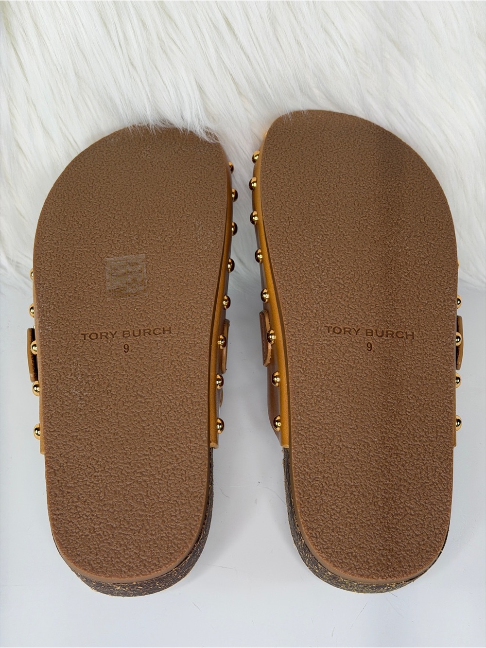 Tory Burch Women’s Mellow Studded Mule - Caramel Corn - Size 9 - Picture 6 of 8